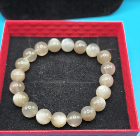 Natural Sunstone Bead Bracelet