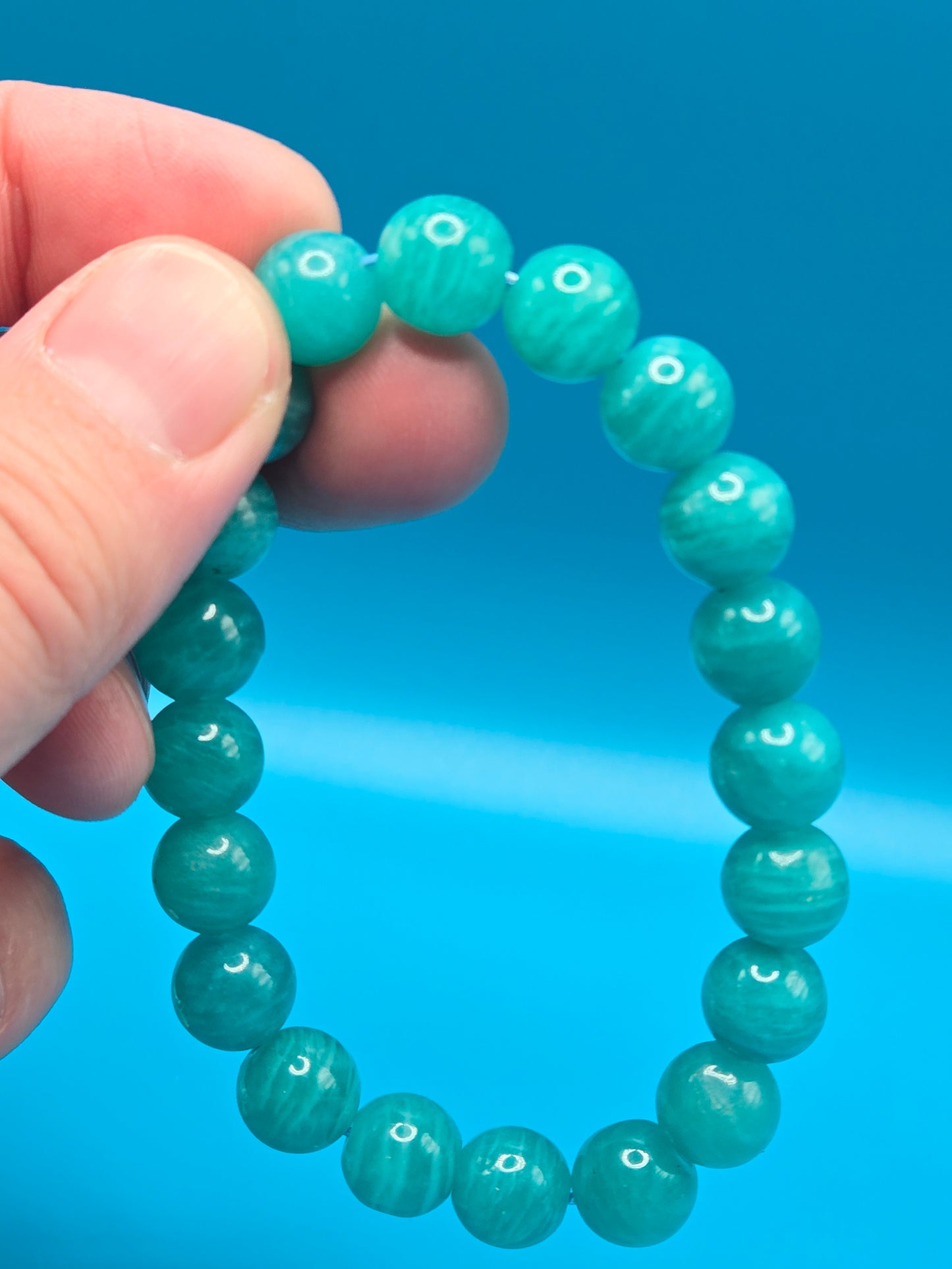 Natural Amazonite Bead bracelet 9mm