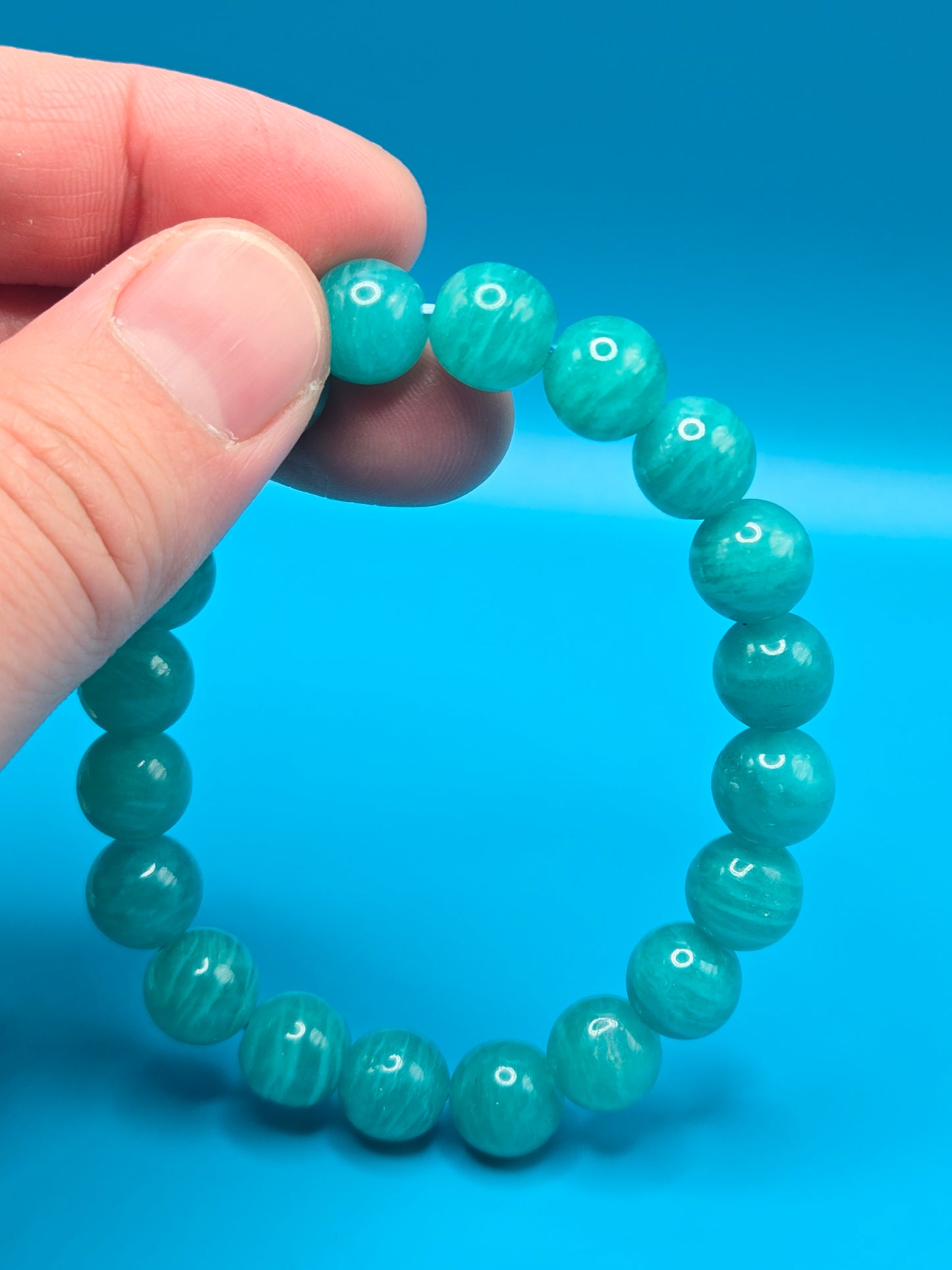 Natural Amazonite Bead bracelet 9mm