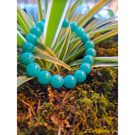 Natural Amazonite Bead bracelet 9mm