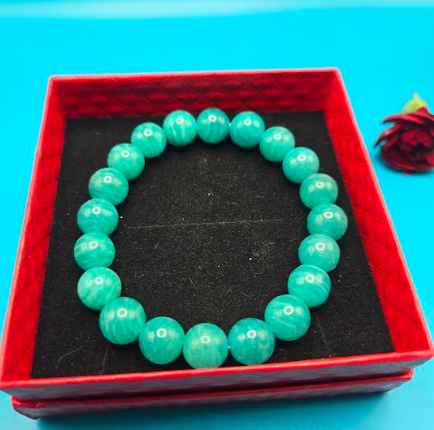 Natural Amazonite Bead bracelet 9mm