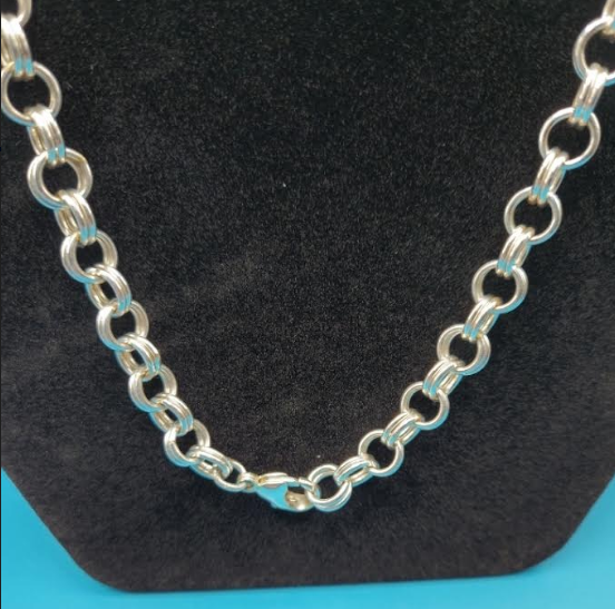 Classic Double Cable Sterling Silver Chocker Necklace