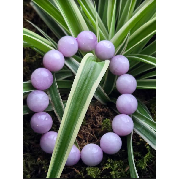 Natural Crystal (Spodumene) Bead Bracelet 8 mm